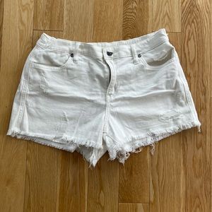 Aerie Elastic Waist Jean Short - White